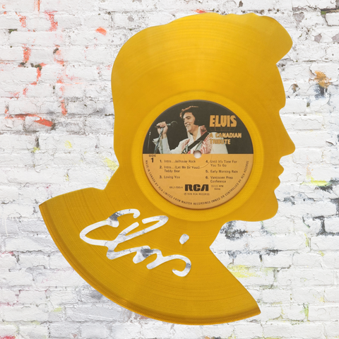 Elvis Silhouette Vinyl Record Wall Art | Limited Edition Made from Elvis In Concert Album
