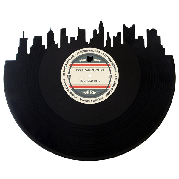 Columbus Skyline Vinyl Record Wall Art | Unique Handcrafted