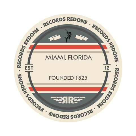 Miami Skyline Records Redone Label Vinyl Record Art