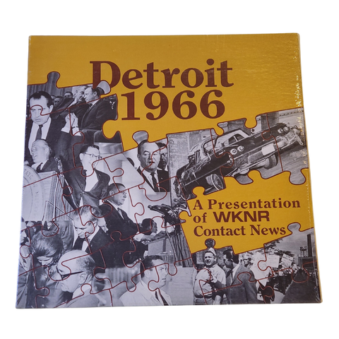 Detroit Skyline Vinyl Record Wall Art | Limited Edition | Handcrafted from Detroit 1966 WKNR Contact News