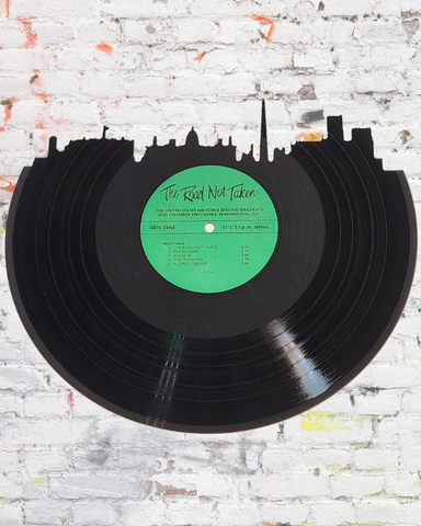 Washington, D.C. Skyline Wall Art on original US Air Force Singing Sergeants and Chamber Orchestra Vinyl Record– Limited Edition Vinyl Record Art