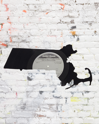 Boston and Massachusetts Vinyl Record Wall Art – Two Piece Collection on The Golden Years of Arthur Fielder and The Boston Pops Original Album – Limited Edition