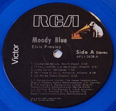 Elvis Presley Vinyl Record Wall Art | Handcrafted From Elvis Presley Moody Blue Album