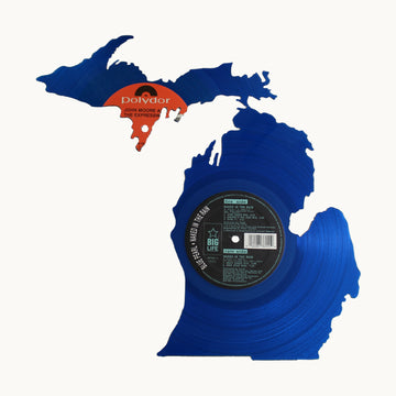 Michigan 2-Piece Vinyl Record Wall Art | Limited Edition | Blue Vinyl - Blue Pearl Naked In The Rain