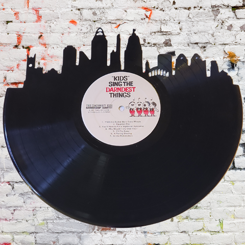 Cincinnati Skyline Vinyl Record Wall Art | Limited Edition | Handcrafted from The Cincinnati Kids Barbershop Quartet Album