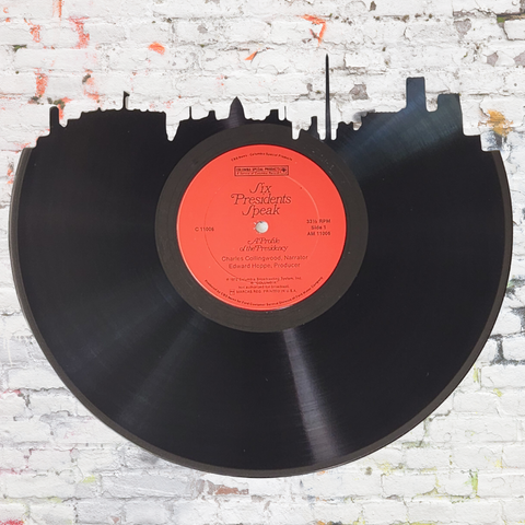 Washington, DC Skyline on Six Presidents Speak Vinyl Record Art