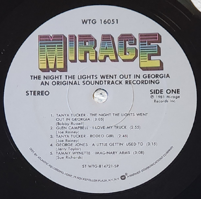 Georgia Vinyl Record Wall Art | Limited Edition | Handcrafted from The Night the Lights Went Out in Georgia Soundtrack Album