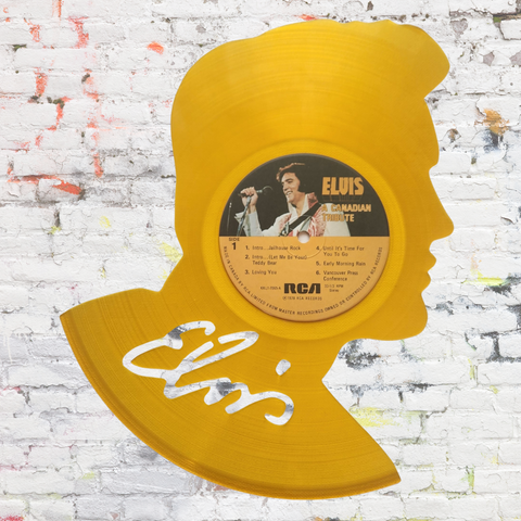 Elvis Gold Vinyl Record Art