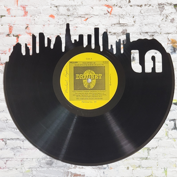 Los Angeles Skyline Vinyl Record Wall Art | Limited Edition Handcrafted from Dragnet Original Soundtrack