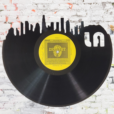 Los Angeles LA Skyline Dragnet Soundtrack Vinyl Record Art