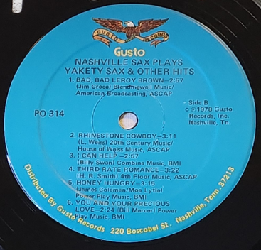 Nashville Skyline Vinyl Record Wall Art | Limited Edition | Handcrafted from The Nashville Sax Album