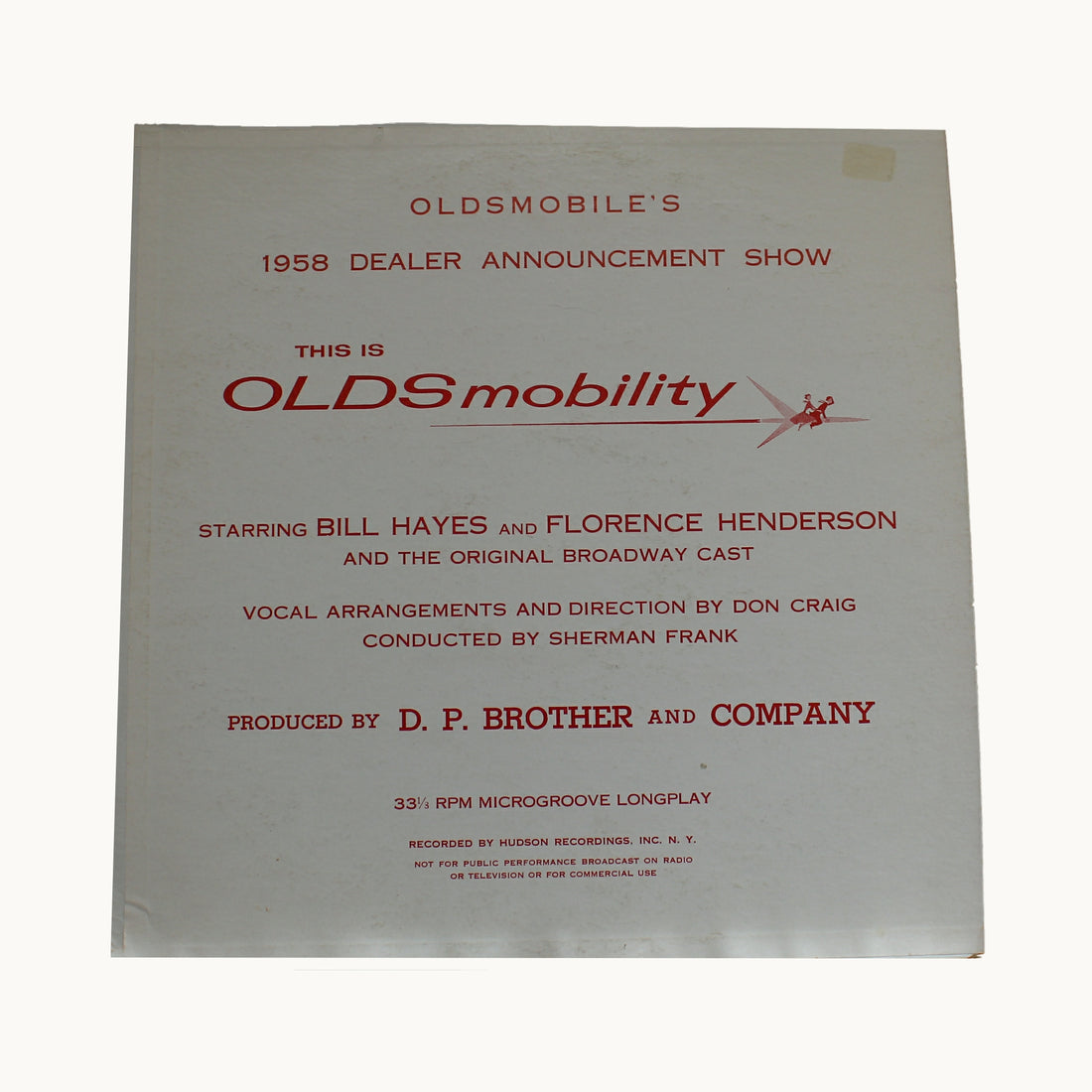 Michigan 2-Piece RED Vinyl Record Wall Art | Limited Edition | Oldsmobile Dealer Announcement Show 1958