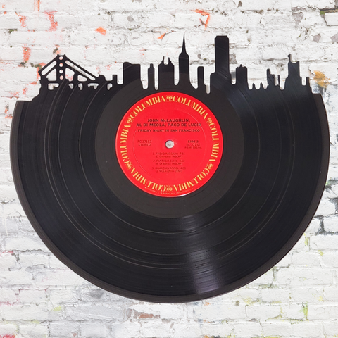 San Francisco Skyline on John McLaughlin Vinyl Record Art