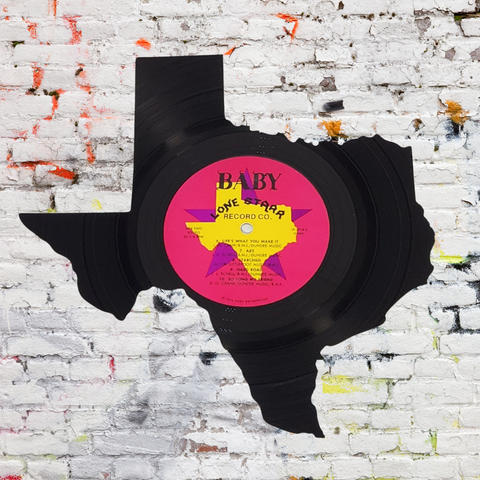 Texas Vinyl Record Wall Art | Limited Edition | Handcrafted from Baby's Lone Starr Original Album