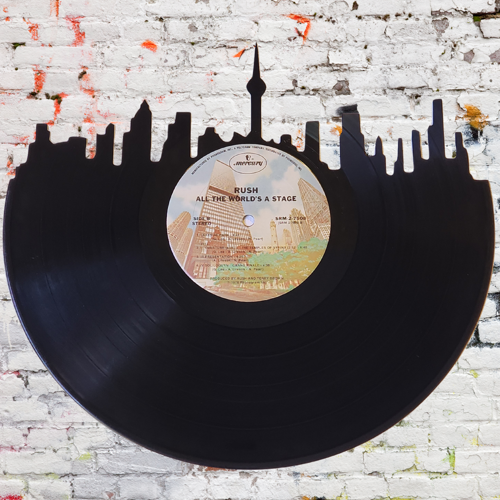 Toronto Skyline Vinyl Record Wall Art | Limited Edition | Handcrafted from Rush 2112 Album