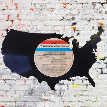 USA Vinyl Record Wall Art | Handcrafted From 50 Years of American Movies Album