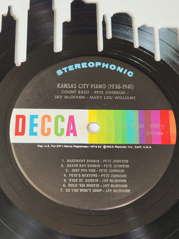 Kansas City Skyline on Kansas City Piano Vinyl Record Art