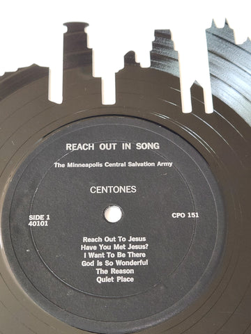 Minneapolis Skyline on Centones Vinyl Record Art