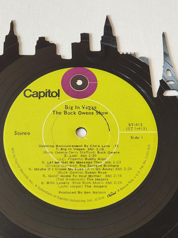 Las Vegas Skyline on The Buck Owens Show Big In Vegas Vinyl Record