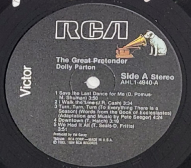 Nashville Skyline Vinyl Record Wall Art on original Dolly Parton The Pretenders Album – Limited Edition