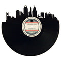 Cincinnati skyline wall art made from a recycled vinyl record — eco-friendly décor with a nostalgic vibe.
