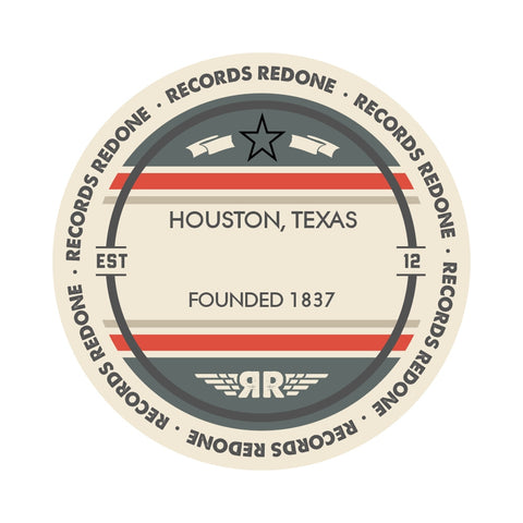 Houston Skyline Records Redone Label Vinyl Record Art