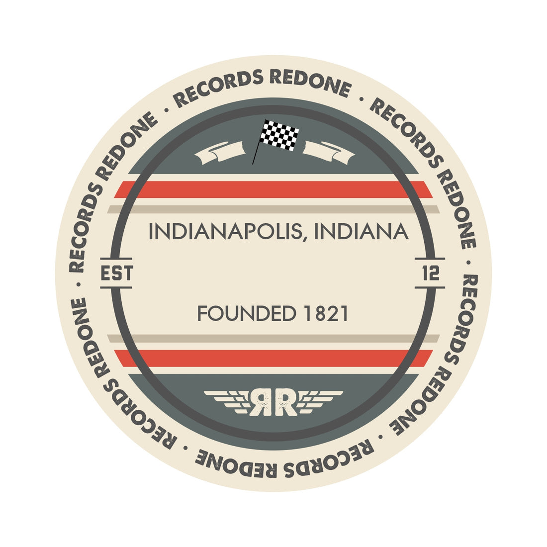 Handcrafted vinyl record art of the Indianapolis skyline, perfect for gallery walls and unique gifts.