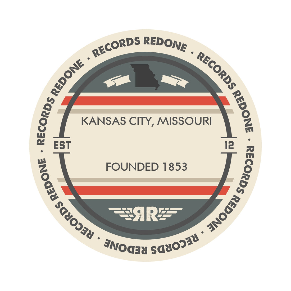 Handcrafted vinyl record art of the Kansas City skyline, perfect for gallery walls and unique gifts.