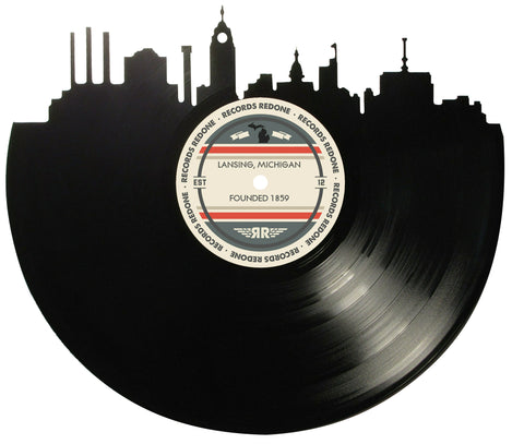 Lansing Skyline Records Redone Label Vinyl Record Art