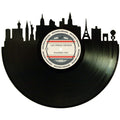 Las Vegas skyline wall art made from a recycled vinyl record — eco-friendly décor with a nostalgic vibe.