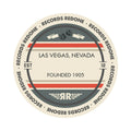 Standard label on Las Vegas, NV skyline vinyl record wall art.