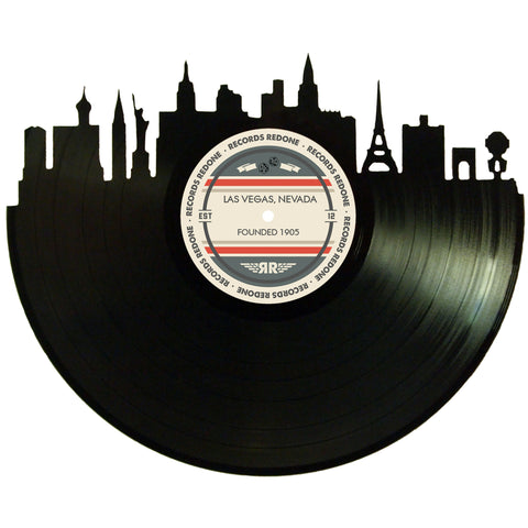 Las Vegas Skyline Records Redone Label Vinyl Record Art