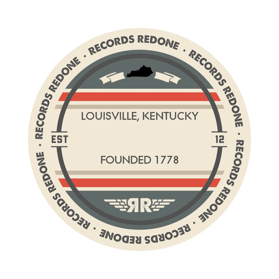 Handcrafted vinyl record art of the Louisville, KY skyline, perfect for gallery walls and unique gifts