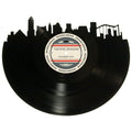 Memphis skyline wall art made from a recycled vinyl record — eco-friendly décor with a nostalgic vibe.