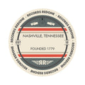 Standard label on Nashville, TN skyline vinyl record wall art.