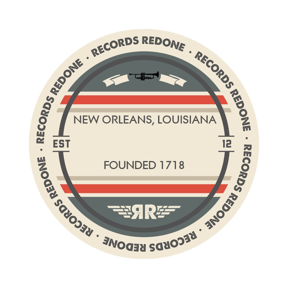 Handcrafted vinyl record art of the New Orleans, LA skyline, perfect for gallery walls and unique gifts.