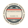 Standard label on New Orleans, Louisiana skyline vinyl record wall art.