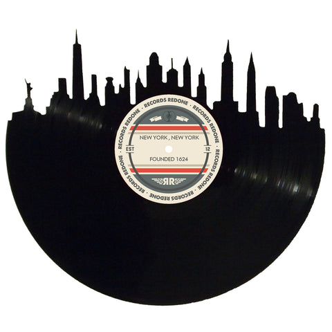 New York City Skyline Records Redone Label Vinyl Record Art