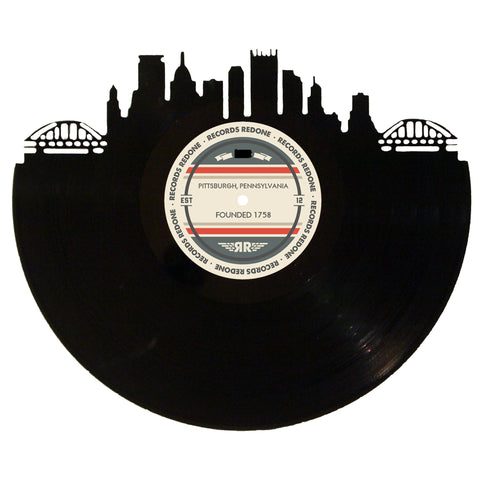 Pittsburgh Skyline Records Redone Label Vinyl Record Art