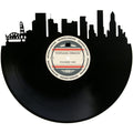 Handcrafted vinyl record art of the Portland, Oregon skyline, perfect for gallery walls and unique gifts.