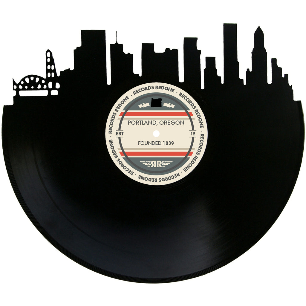 Portland Skyline Records Redone Label Vinyl Record Art