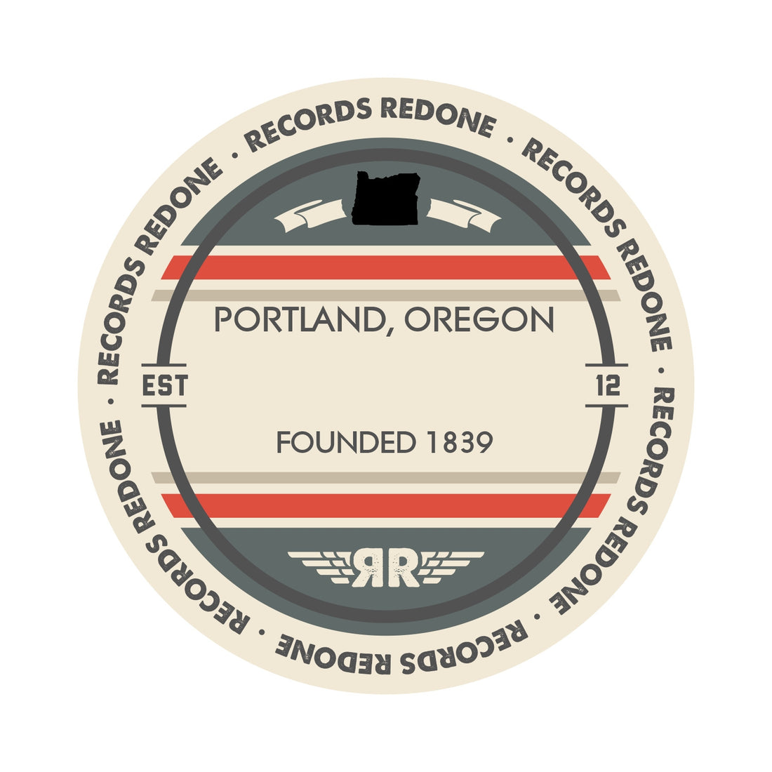 Handcrafted vinyl record art of the Portland, Oregon skyline, perfect for gallery walls and unique gifts.