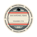 Standard label on San Antonio, TX skyline vinyl record wall art