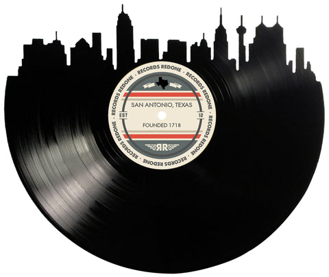 San Antonio Skyline Records Redone Label Vinyl Record Art