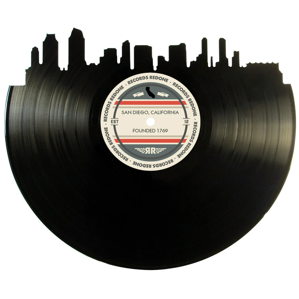 San Diego Skyline Records Redone Label Vinyl Record Art