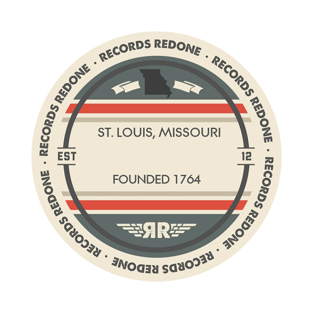 Handcrafted vinyl record art of the St. Louis skyline, perfect for gallery walls and unique gifts.
