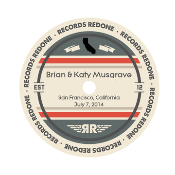Custom Personalized Label for Records Redone Skyline